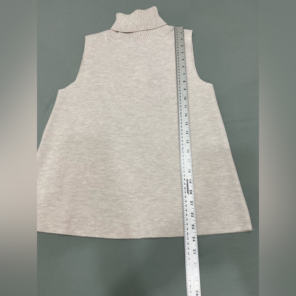 Zara, SOFT TURTLENECK TOP, Color Ecru,Size M - Picture 2 of 5